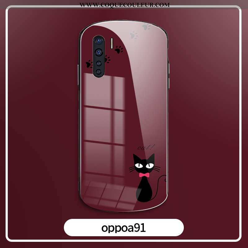 Étui Oppo A91 Silicone Rouge Personnalité, Coque Oppo A91 Protection Verre