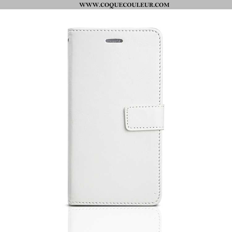 Coque Oppo A91 Protection Blanc, Housse Oppo A91 Cuir Simple Blanche