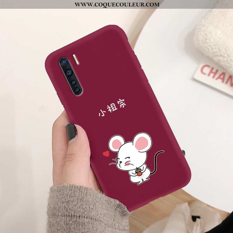 Coque Oppo A91 Créatif Nouveau Délavé En Daim, Housse Oppo A91 Charmant Fluide Doux Rouge