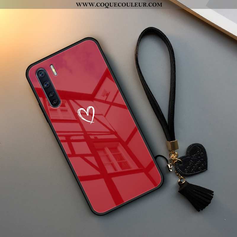 Étui Oppo A91 Protection Coque Simple, Oppo A91 Verre Créatif Noir