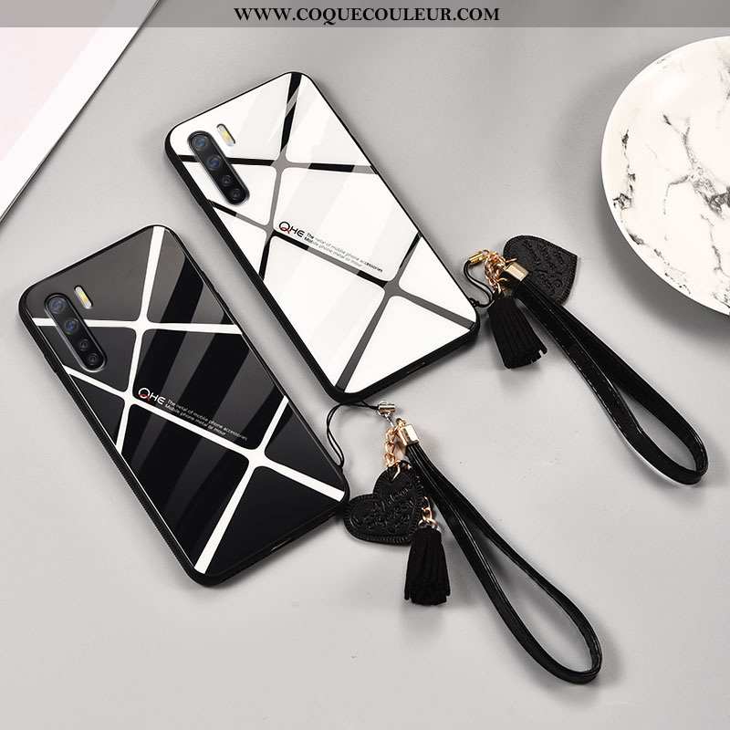 Coque Oppo A91 Tendance Noir Plaid, Housse Oppo A91 Légère Tout Compris