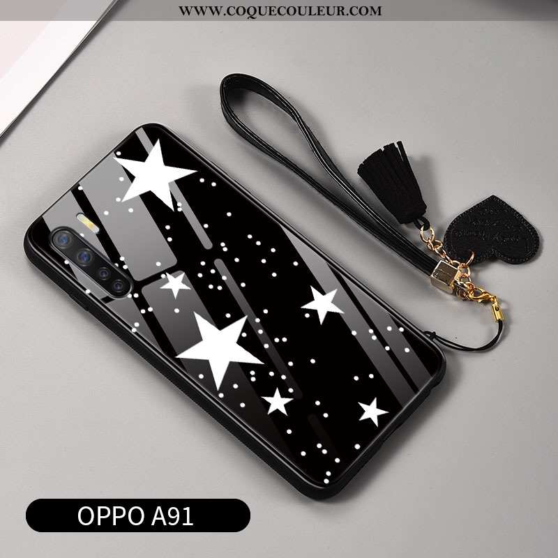 Coque Oppo A91 Tendance Noir Plaid, Housse Oppo A91 Légère Tout Compris