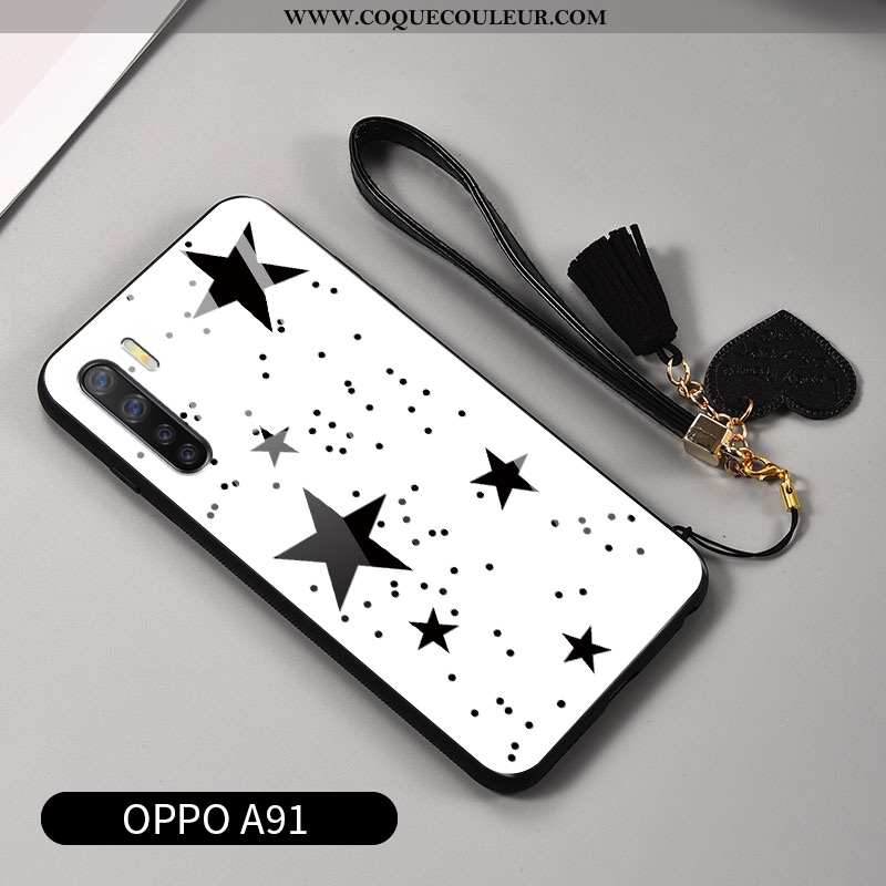 Coque Oppo A91 Tendance Noir Plaid, Housse Oppo A91 Légère Tout Compris