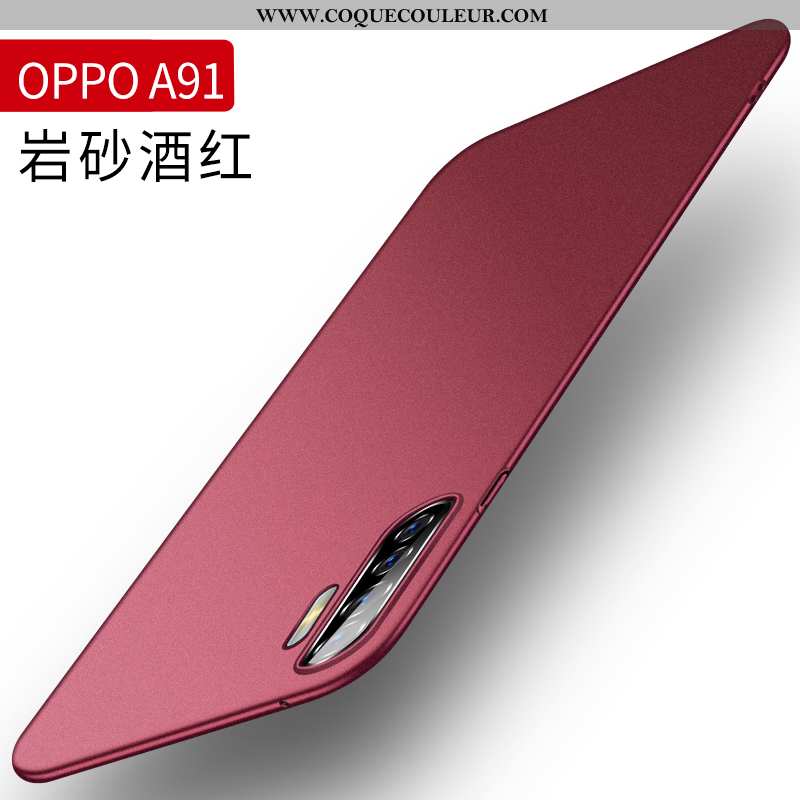 Étui Oppo A91 Silicone Rouge Difficile, Coque Oppo A91 Protection Magnétisme