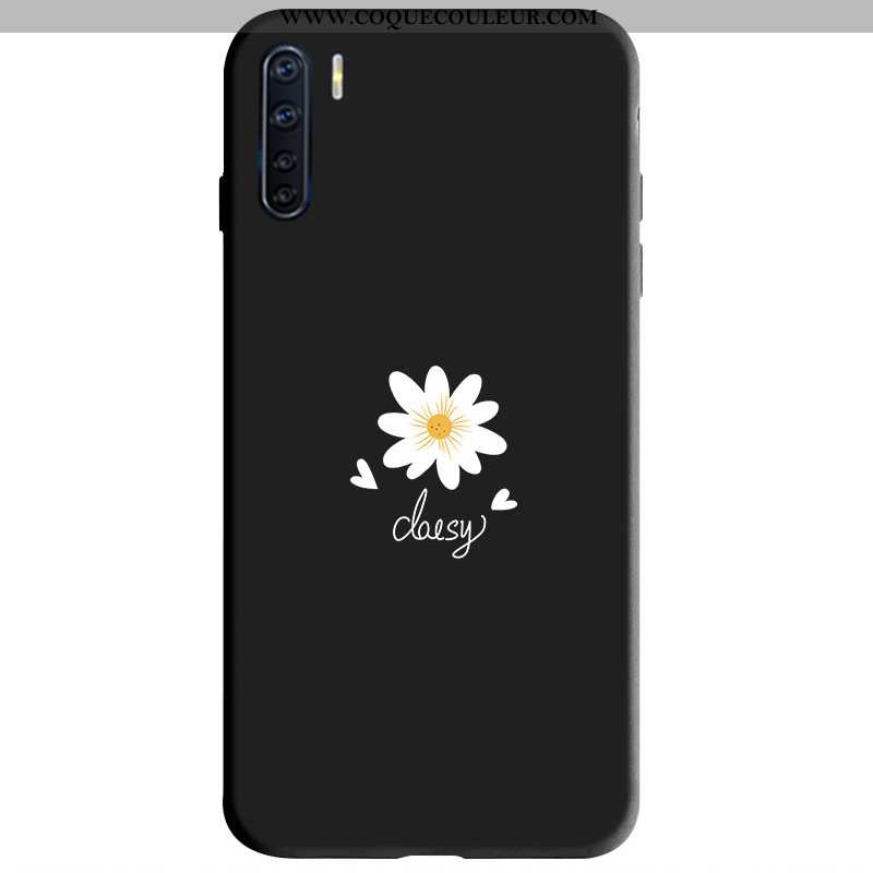 Housse Oppo A91 Légère Simple Silicone, Étui Oppo A91 Fluide Doux Amoureux Noir