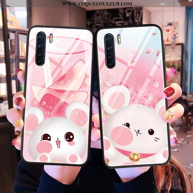 Coque Oppo A91 Tendance Téléphone Portable Difficile, Housse Oppo A91 Fluide Doux Rose