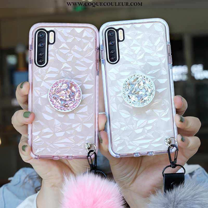 Coque Oppo A91 Ornements Suspendus Strass Incassable, Housse Oppo A91 Tendance Rose