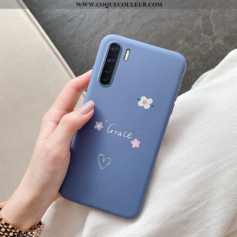 Coque Oppo A91 Ultra Simple Délavé En Daim, Housse Oppo A91 Tendance Protection Verte