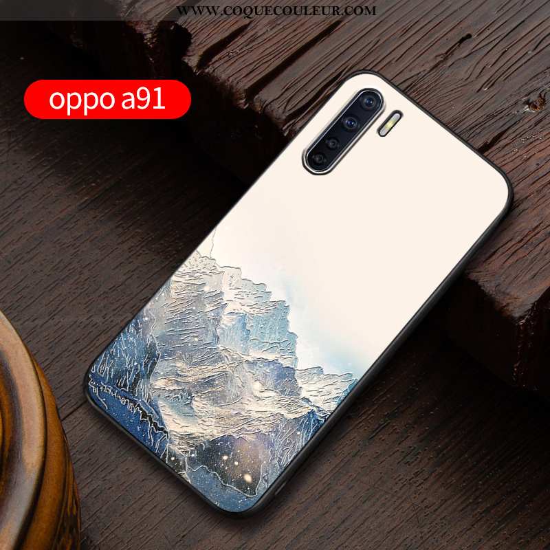 Housse Oppo A91 Silicone Délavé En Daim Personnalisé, Étui Oppo A91 Protection Téléphone Portable Bl