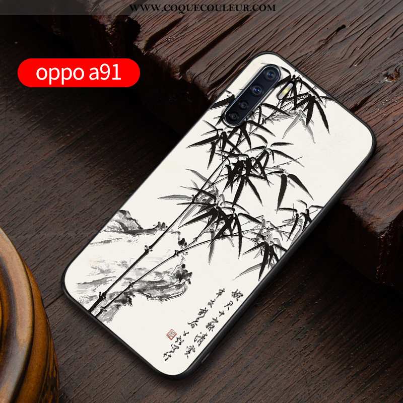 Housse Oppo A91 Silicone Délavé En Daim Personnalisé, Étui Oppo A91 Protection Téléphone Portable Bl