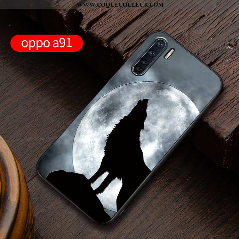 Housse Oppo A91 Silicone Délavé En Daim Personnalisé, Étui Oppo A91 Protection Téléphone Portable Bl