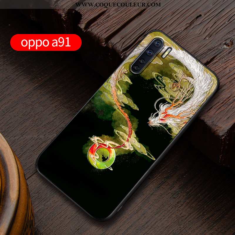 Housse Oppo A91 Silicone Délavé En Daim Personnalisé, Étui Oppo A91 Protection Téléphone Portable Bl