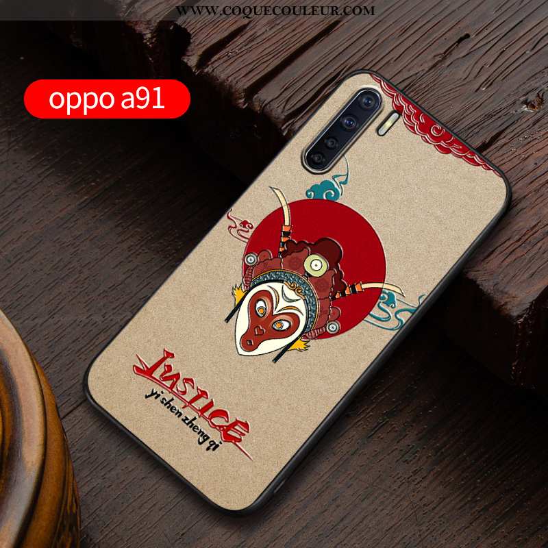 Housse Oppo A91 Silicone Délavé En Daim Personnalisé, Étui Oppo A91 Protection Téléphone Portable Bl