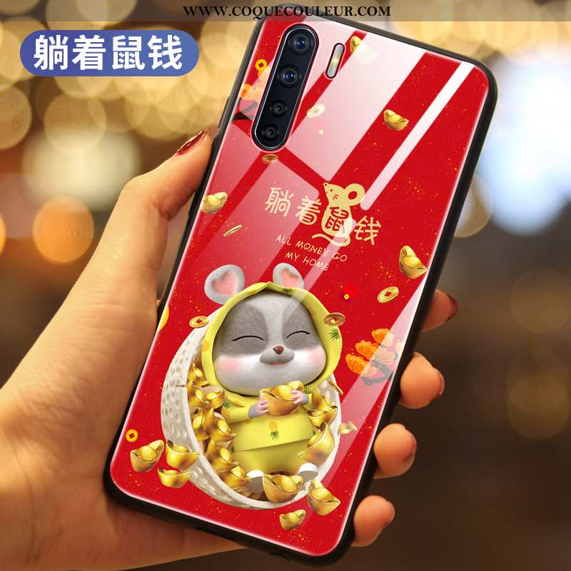 Coque Oppo A91 Tendance Téléphone Portable Richesse, Housse Oppo A91 Incassable Rouge