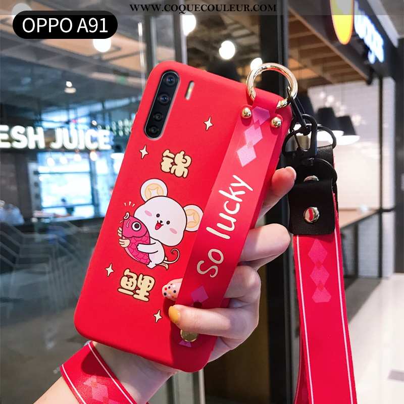 Coque Oppo A91 Ultra Ornements Suspendus Personnalité, Housse Oppo A91 Légère Créatif Rouge