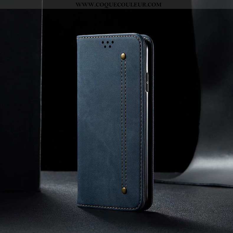 Coque Oppo A91 Cuir Étui Téléphone Portable, Housse Oppo A91 Silicone Incassable Noir