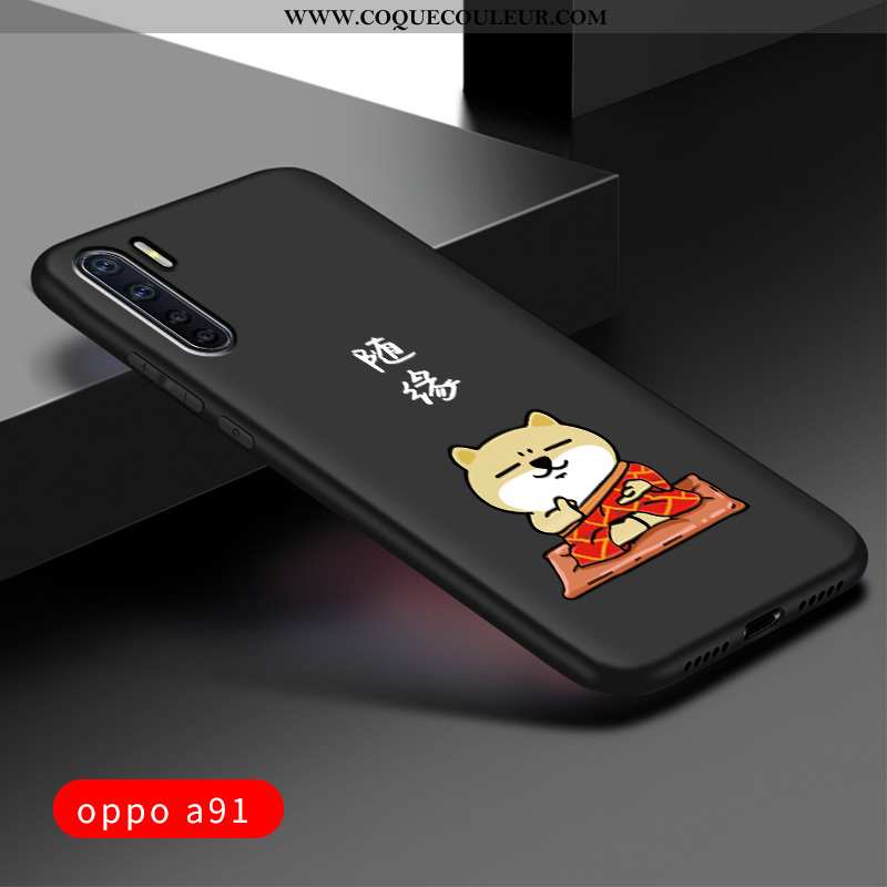 Coque Oppo A91 Créatif Tout Compris Délavé En Daim, Housse Oppo A91 Tendance Net Rouge Noir