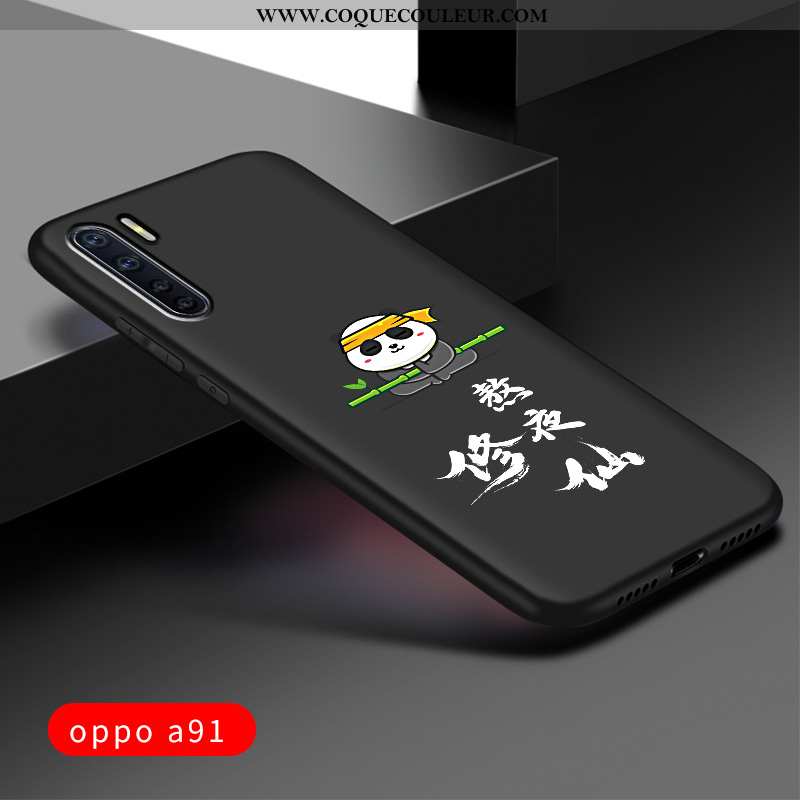 Coque Oppo A91 Créatif Tout Compris Délavé En Daim, Housse Oppo A91 Tendance Net Rouge Noir