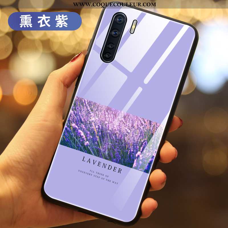 Housse Oppo A91 Verre Tout Compris Coque, Étui Oppo A91 Téléphone Portable Vert Verte