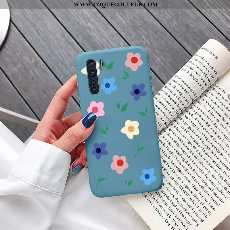 Coque Oppo A91 Protection Petit Tout Compris, Housse Oppo A91 Personnalité Pétale Bleu