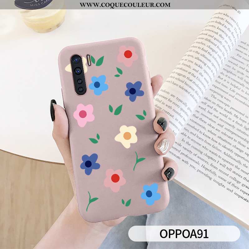 Coque Oppo A91 Protection Petit Tout Compris, Housse Oppo A91 Personnalité Pétale Bleu