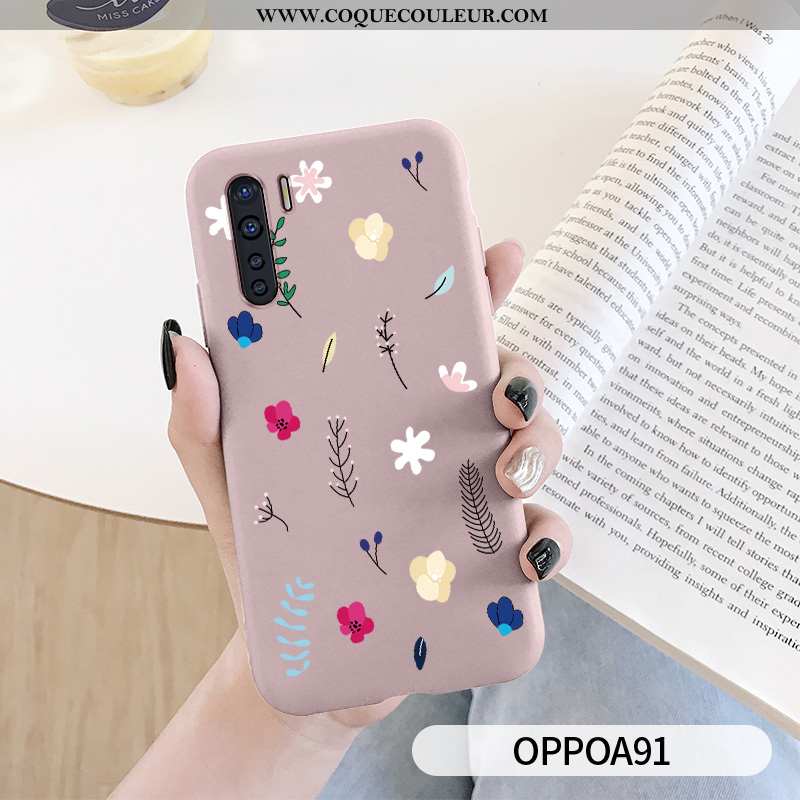 Coque Oppo A91 Protection Petit Tout Compris, Housse Oppo A91 Personnalité Pétale Bleu