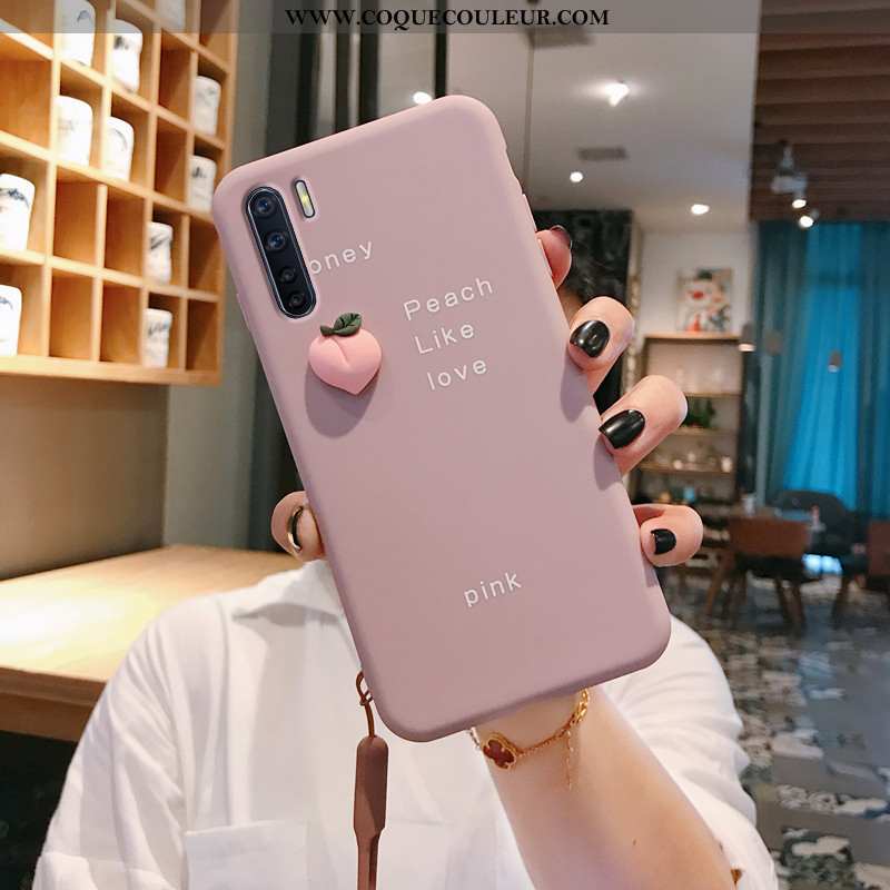 Housse Oppo A91 Créatif Tendance Bovins, Étui Oppo A91 En Bois Personnalité Rose