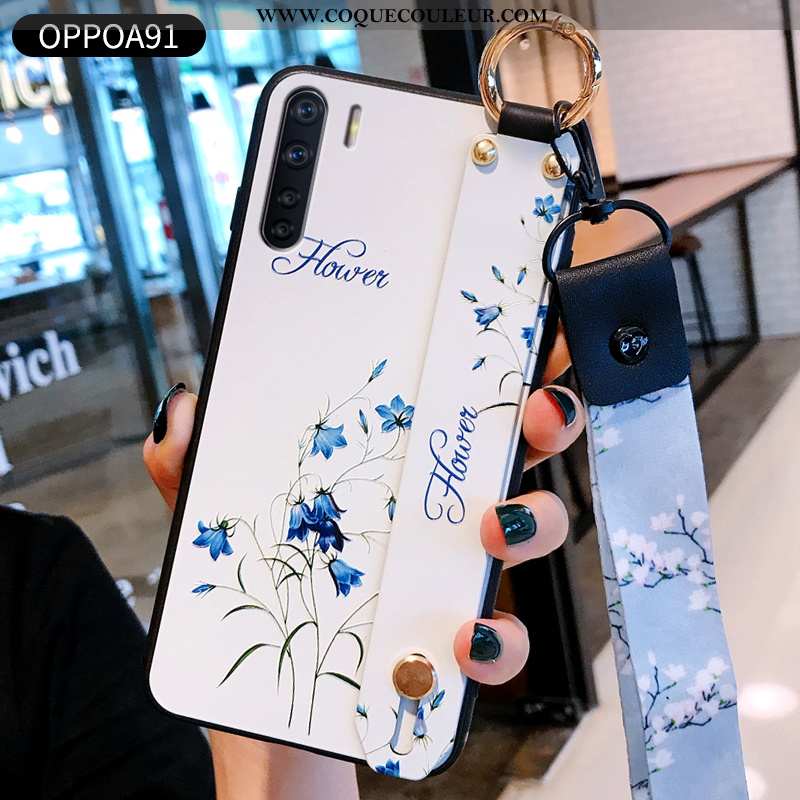 Housse Oppo A91 Protection Créatif Amoureux, Étui Oppo A91 Personnalité Coque Bleu