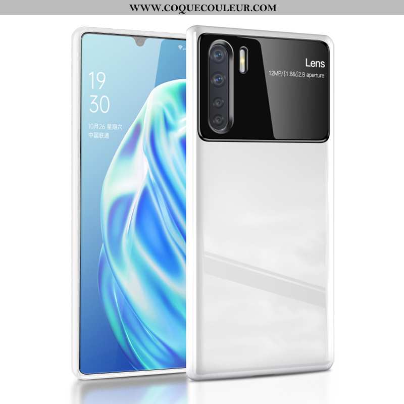 Étui Oppo A91 Verre Téléphone Portable Nouveau, Coque Oppo A91 Personnalité Blanc Blanche