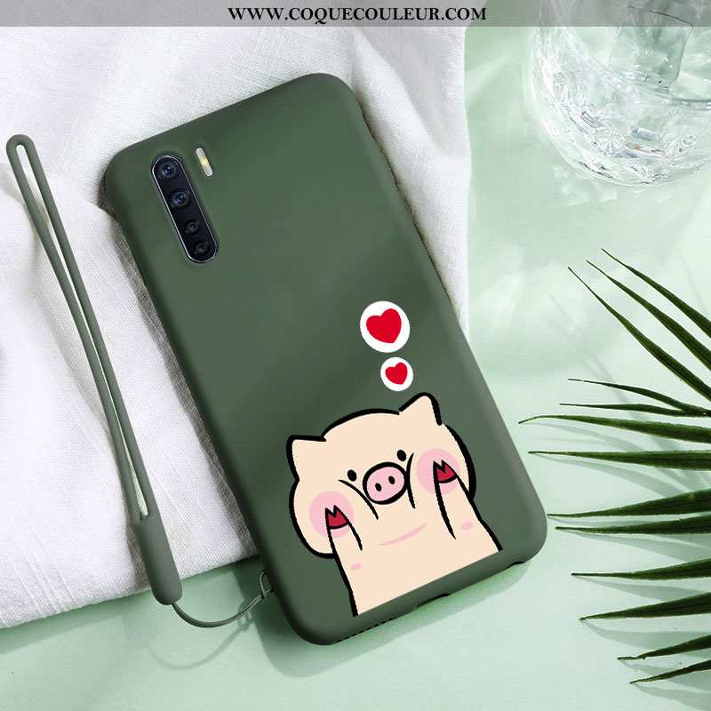 Étui Oppo A91 Charmant Téléphone Portable Silicone, Coque Oppo A91 Légère Fluide Doux Verte