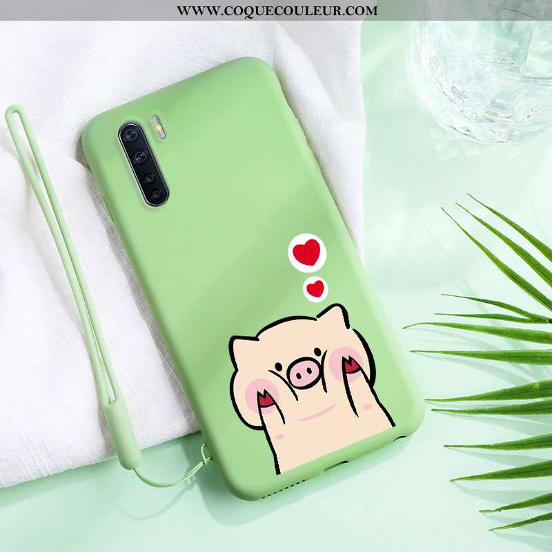 Étui Oppo A91 Charmant Téléphone Portable Silicone, Coque Oppo A91 Légère Fluide Doux Verte