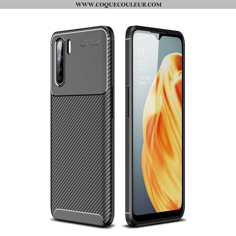 Coque Oppo A91 Personnalité Luxe Téléphone Portable, Housse Oppo A91 Fluide Doux Noir