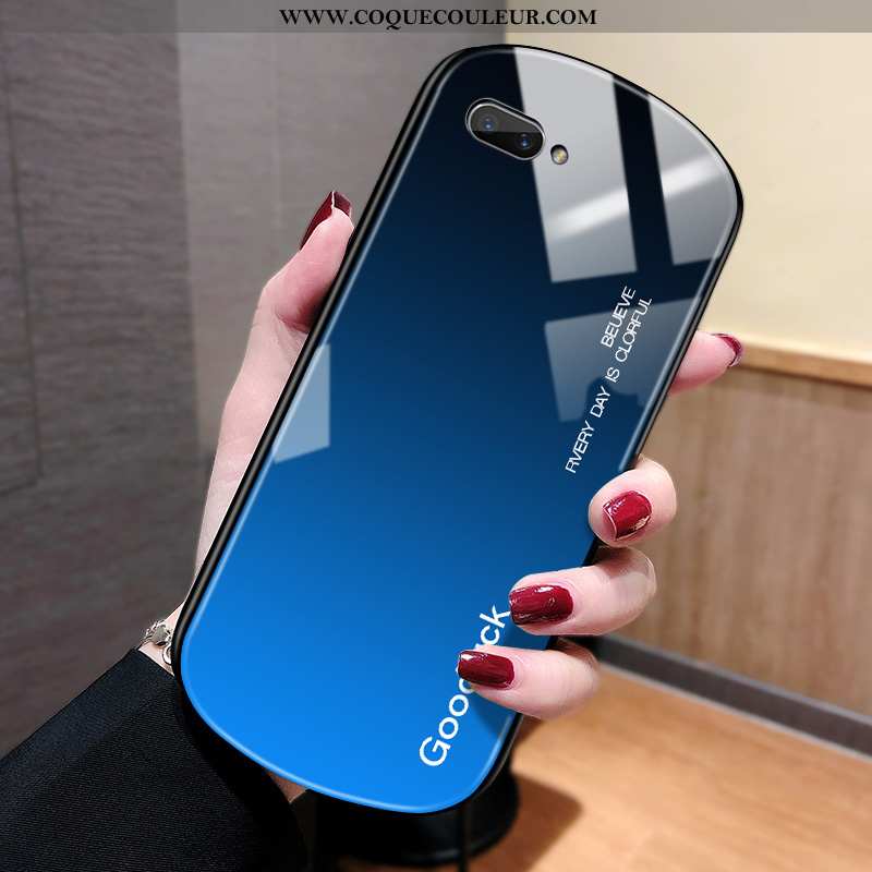 Coque Oppo Ax5 Verre Vent Incassable, Housse Oppo Ax5 Personnalité Tout Compris Bleu