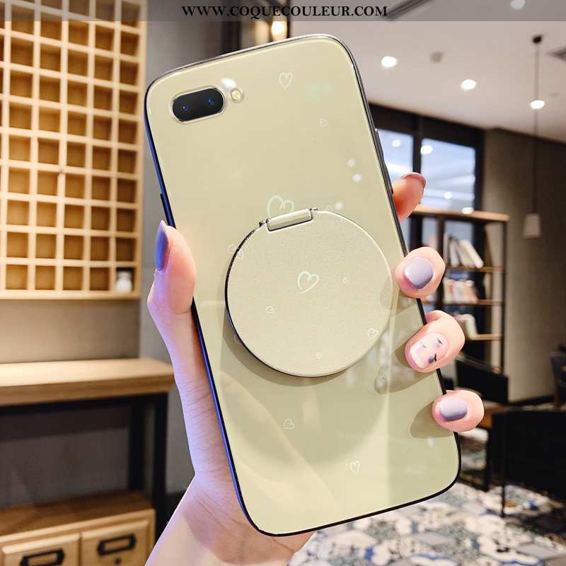 Coque Oppo Ax5 Tendance Verre Simple, Housse Oppo Ax5 Protection Étui Beige