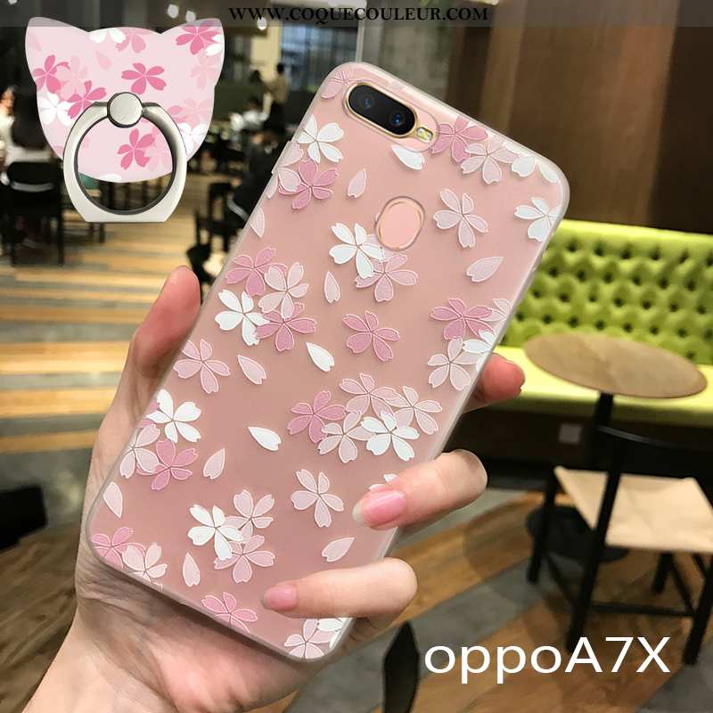 Étui Oppo Ax7 Légère Rose Charmant, Coque Oppo Ax7 Fluide Doux Dessin Animé