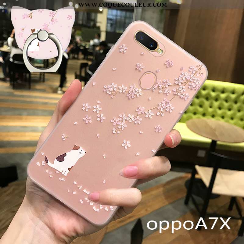 Étui Oppo Ax7 Légère Rose Charmant, Coque Oppo Ax7 Fluide Doux Dessin Animé