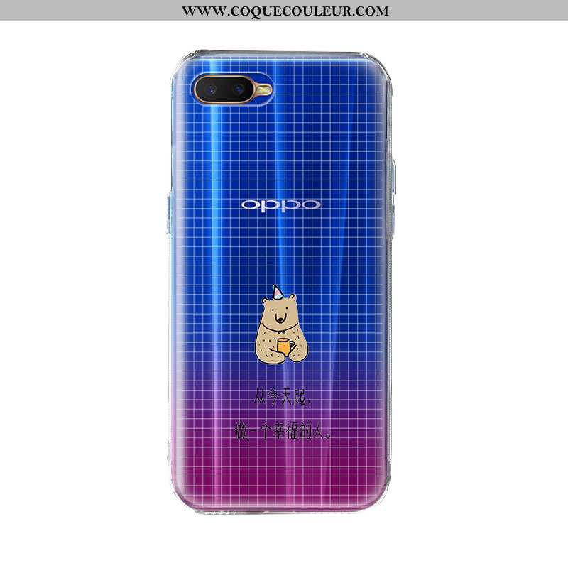 Coque Oppo Ax7 Dessin Animé Silicone Transparent, Housse Oppo Ax7 Charmant Protection Bleu