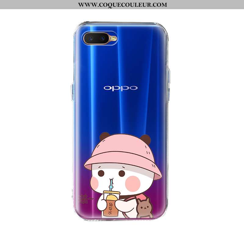 Coque Oppo Ax7 Dessin Animé Silicone Transparent, Housse Oppo Ax7 Charmant Protection Bleu