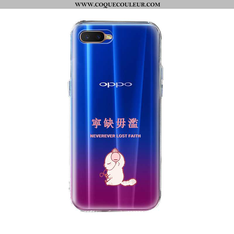 Coque Oppo Ax7 Dessin Animé Silicone Transparent, Housse Oppo Ax7 Charmant Protection Bleu