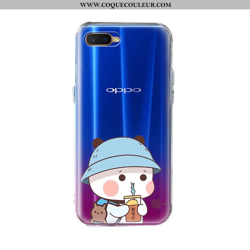 Coque Oppo Ax7 Dessin Animé Silicone Transparent, Housse Oppo Ax7 Charmant Protection Bleu