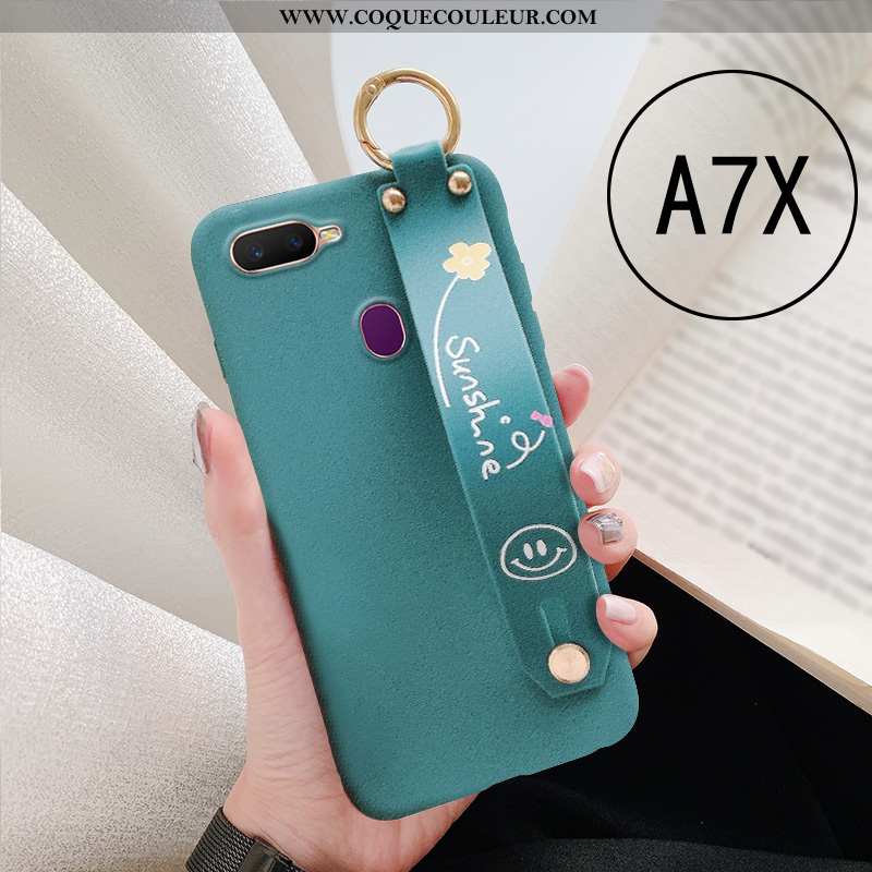 Housse Oppo Ax7 Fluide Doux Floral Légères, Étui Oppo Ax7 Silicone Simple Verte