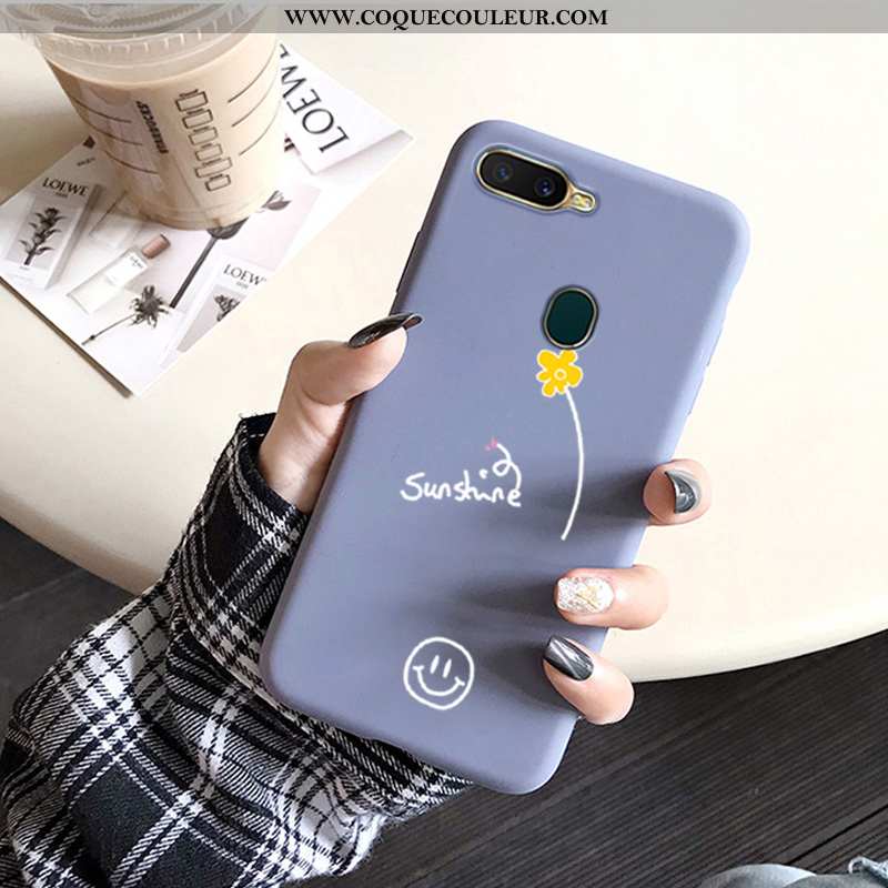 Housse Oppo Ax7 Protection Coque Incassable, Étui Oppo Ax7 Délavé En Daim Fluide Doux Bleu