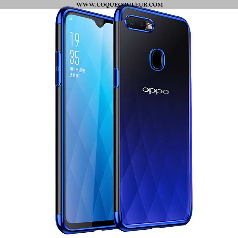 Étui Oppo Ax7 Protection Incassable Coque, Coque Oppo Ax7 Transparent Bleu