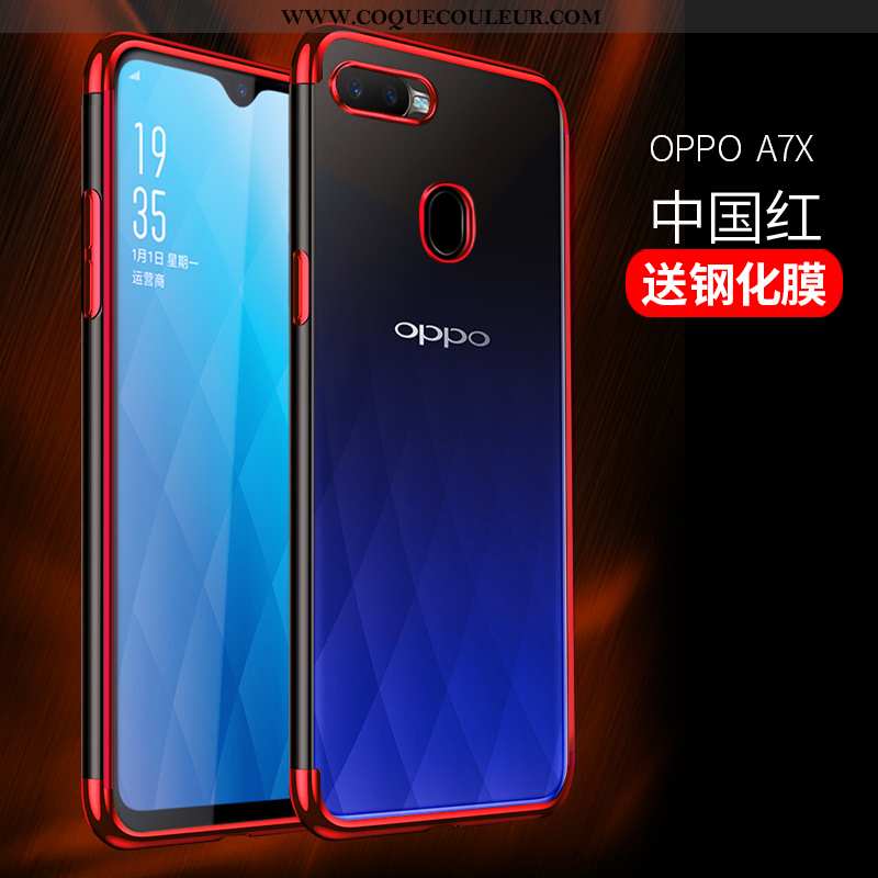 Étui Oppo Ax7 Protection Incassable Coque, Coque Oppo Ax7 Transparent Bleu