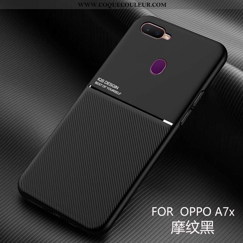 Coque Oppo Ax7 Légère Silicone Net Rouge, Housse Oppo Ax7 Cuir Téléphone Portable Noir