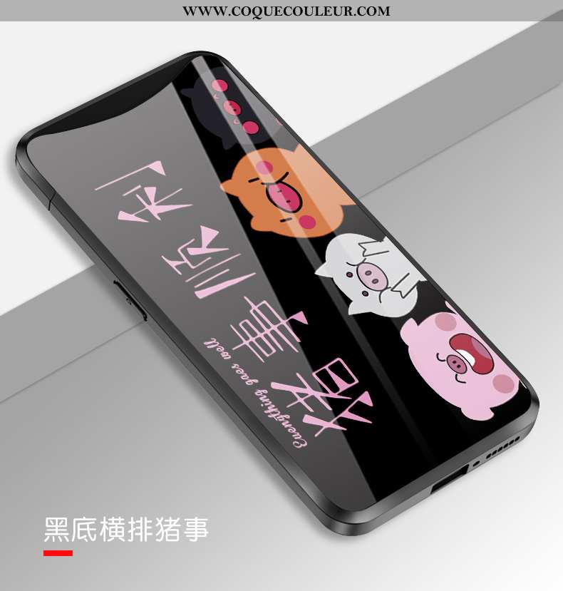 Coque Oppo Find X Verre Animal Tendance, Housse Oppo Find X Personnalité Amoureux Blanche