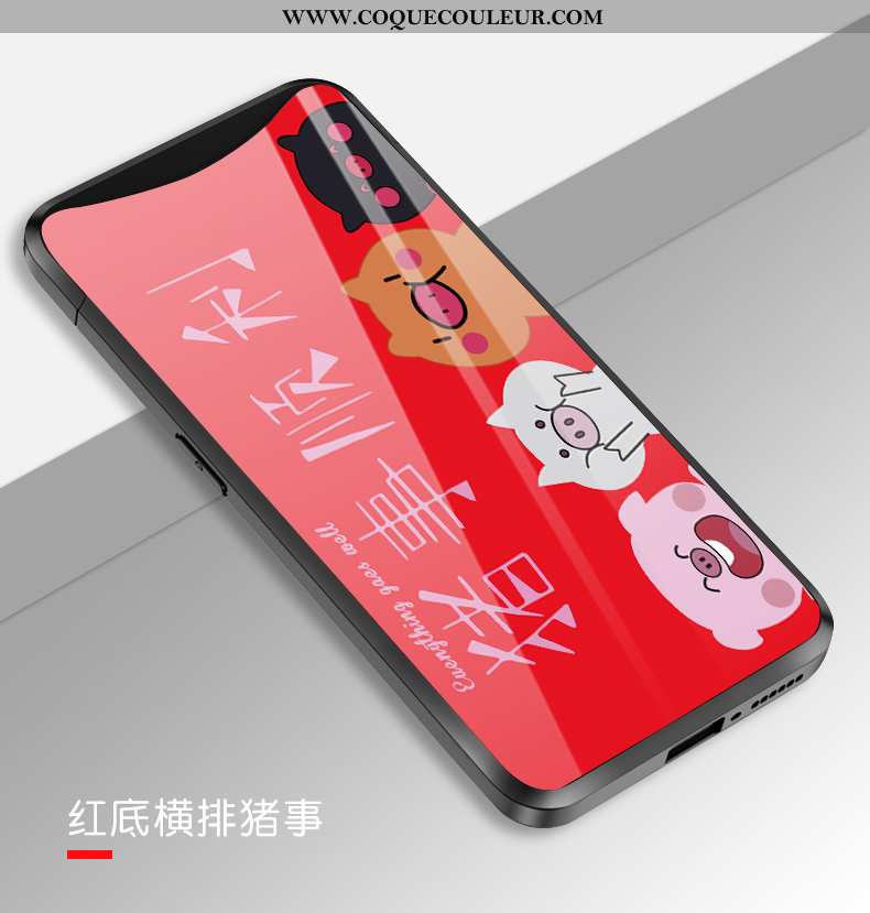 Coque Oppo Find X Verre Animal Tendance, Housse Oppo Find X Personnalité Amoureux Blanche