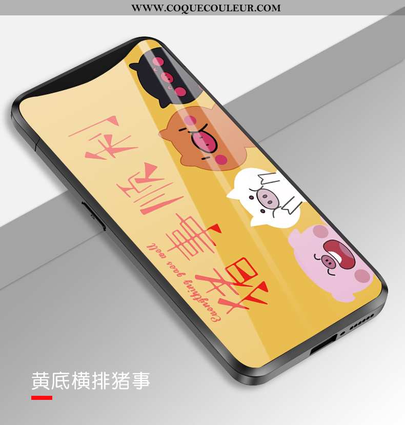 Coque Oppo Find X Verre Animal Tendance, Housse Oppo Find X Personnalité Amoureux Blanche