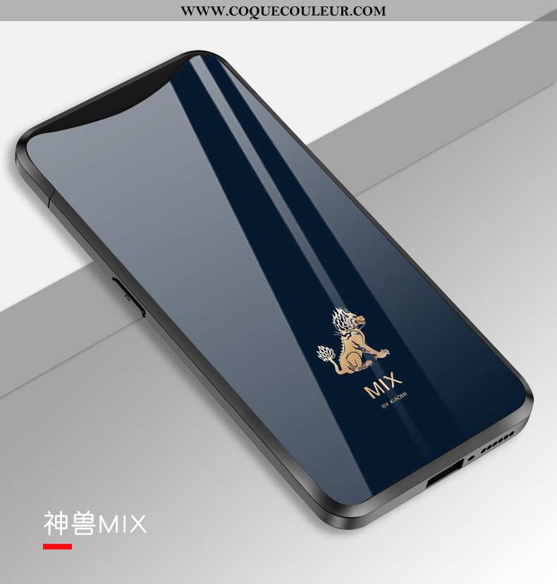 Étui Oppo Find X Verre Protection Incassable, Coque Oppo Find X Personnalité Tendance Bleu Foncé