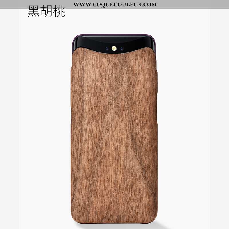 Coque Oppo Find X Créatif Protection, Housse Oppo Find X En Bois Téléphone Portable Noir